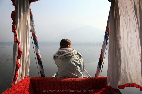 девушка смотрит на озеро Дал в Сринагаре (Шринагаре). Фото Люся Маратканова