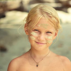 girl is smiling on havelock island in andaman in india