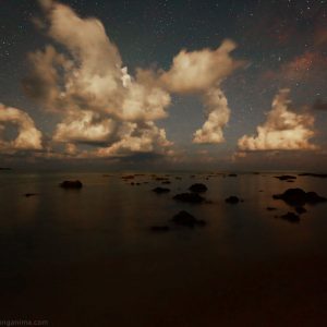 sea in the night on havelock island in andaman in india