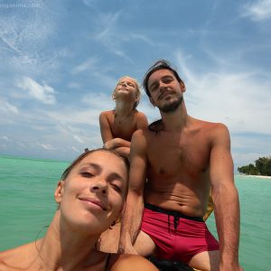 family selfie in the sea on havelock island in andaman in india
